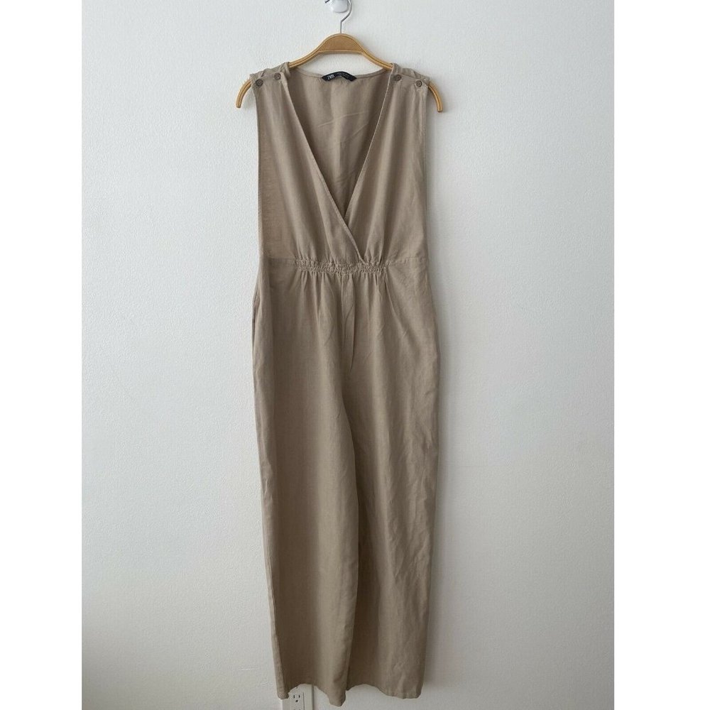 Zara V Neck Sleeveless Jumpsuit With Side Pockets